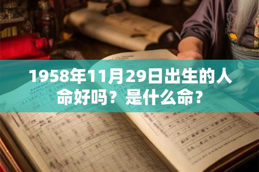1958年11月29日出生的人命好吗？是什么命？
