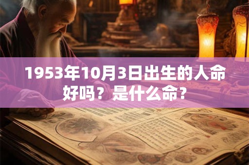 1953年10月3日出生的人命好吗？是什么命？