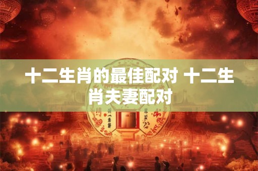 十二生肖的最佳配对 十二生肖夫妻配对