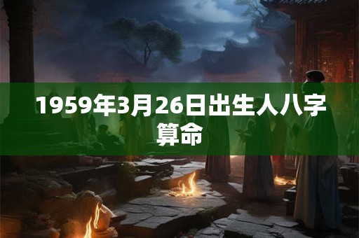 1959年3月26日出生人八字算命