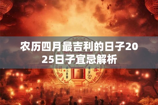 农历四月最吉利的日子2025日子宜忌解析 农历四月最吉利的日子2025日子宜忌解析