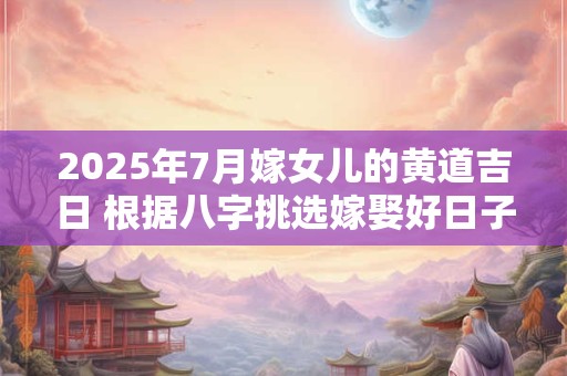 2025年7月嫁女儿的黄道吉日 根据八字挑选嫁娶好日子