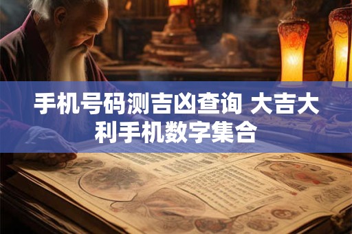 手机号码测吉凶查询 大吉大利手机数字集合