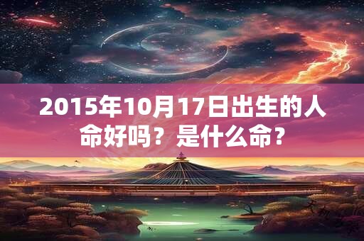 2015年10月17日出生的人命好吗？是什么命？