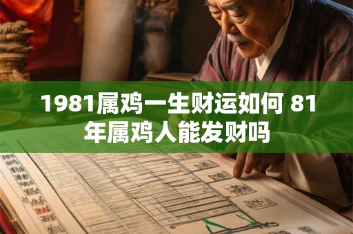 1981属鸡一生财运如何 81年属鸡人能发财吗