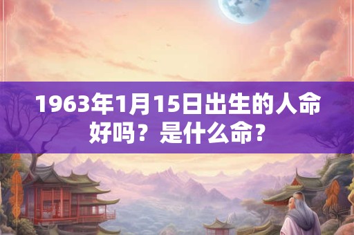 1963年1月15日出生的人命好吗？是什么命？