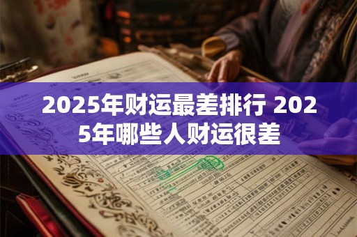2025年财运最差排行 2025年哪些人财运很差