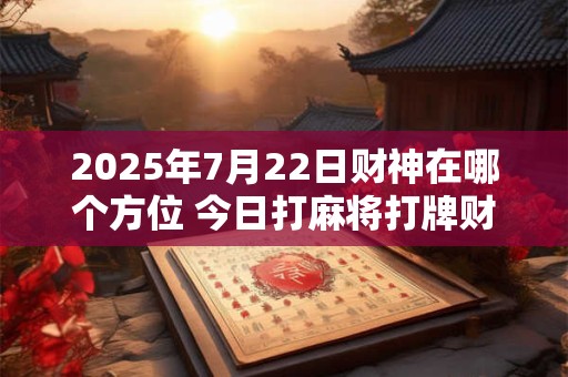 2025年7月22日财神在哪个方位 今日打麻将打牌财运方位！