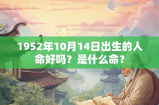 1952年10月14日出生的人命好吗？是什么命？