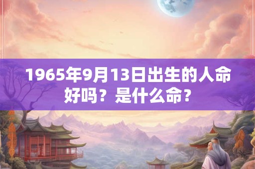1965年9月13日出生的人命好吗？是什么命？