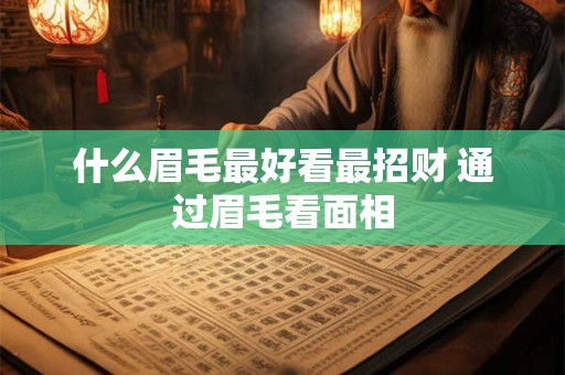 什么眉毛最好看最招财 通过眉毛看面相