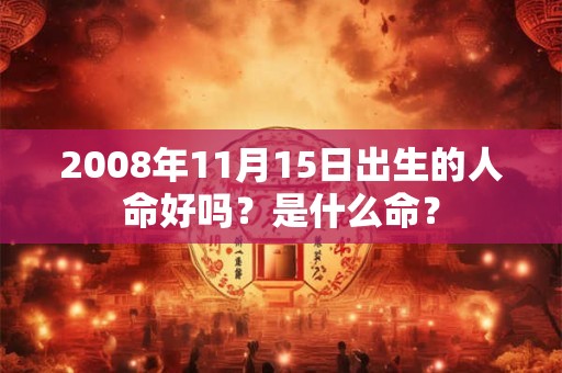 2008年11月15日出生的人命好吗？是什么命？