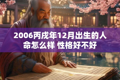 2006丙戌年12月出生的人命怎么样 性格好不好