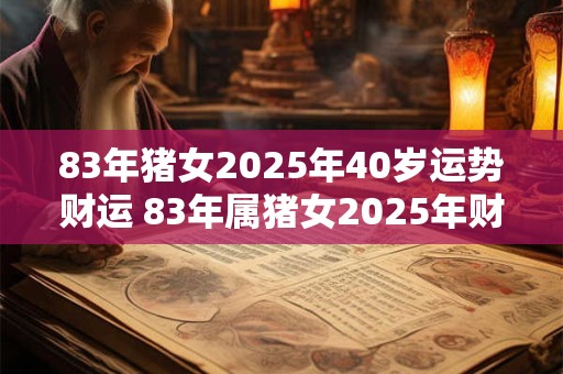 83年猪女2025年40岁运势财运 83年属猪女2025年财运好吗