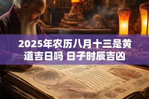 2025年农历八月十三是黄道吉日吗 日子时辰吉凶