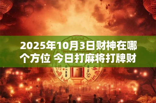 2025年10月3日财神在哪个方位 今日打麻将打牌财神方位！
