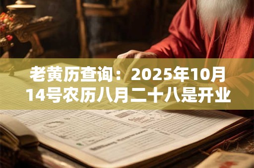 老黄历查询：2025年10月14号农历八月二十八是开业吉日吗