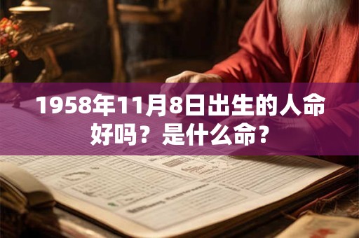 1958年11月8日出生的人命好吗？是什么命？
