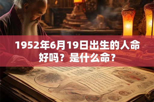 1952年6月19日出生的人命好吗？是什么命？
