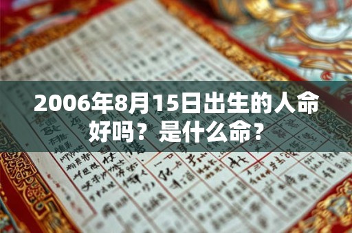 2006年8月15日出生的人命好吗？是什么命？