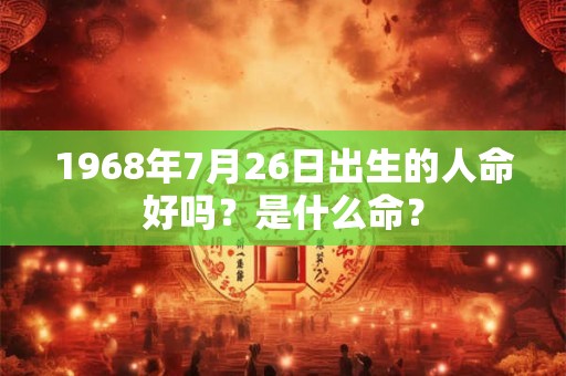 1968年7月26日出生的人命好吗？是什么命？