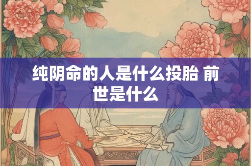 纯阴命的人是什么投胎 前世是什么
