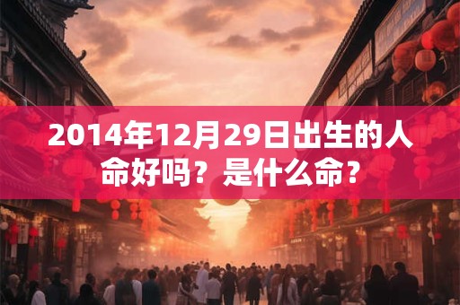 2014年12月29日出生的人命好吗？是什么命？
