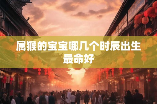 属猴的宝宝哪几个时辰出生最命好