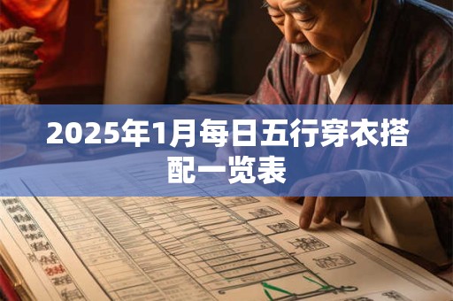 详细阅读:2025年1月每日五行穿衣搭配一览表 2025年1月每日五行穿衣搭配一览表