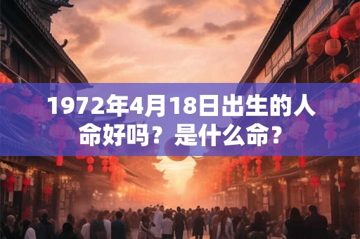 1972年4月18日出生的人命好吗？是什么命？