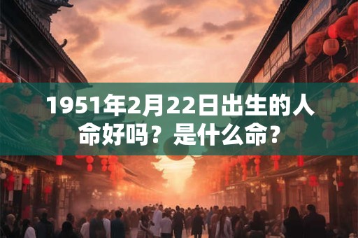 1951年2月22日出生的人命好吗？是什么命？
