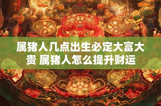 属猪人几点出生必定大富大贵 属猪人怎么提升财运