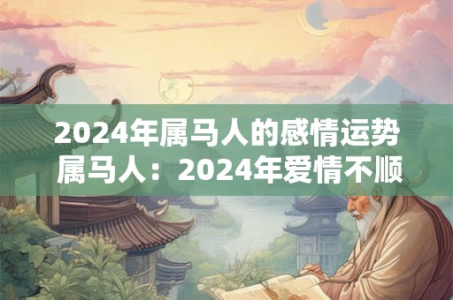 2024年属马人的感情运势 属马人：2024年爱情不顺的原因