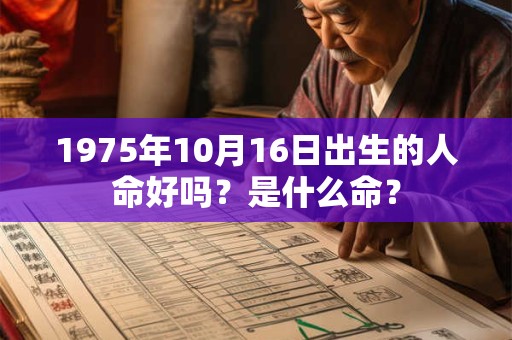 1975年10月16日出生的人命好吗？是什么命？