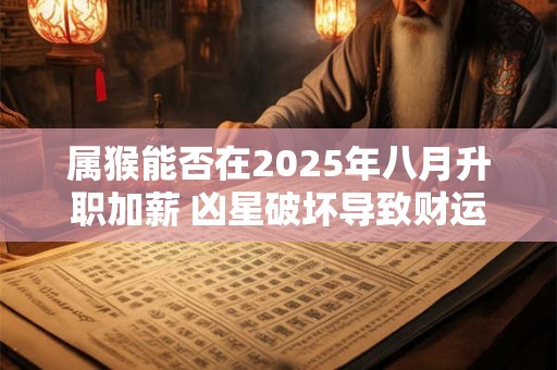 属猴能否在2025年八月升职加薪 凶星破坏导致财运不佳
