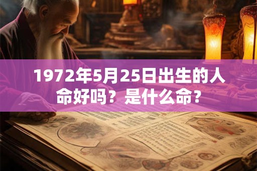 1972年5月25日出生的人命好吗？是什么命？