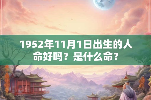 1952年11月1日出生的人命好吗？是什么命？