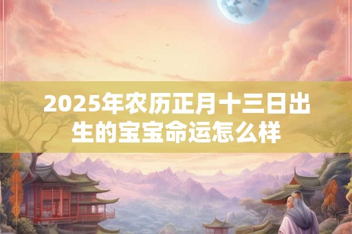 2025年农历正月十三日出生的宝宝命运怎么样