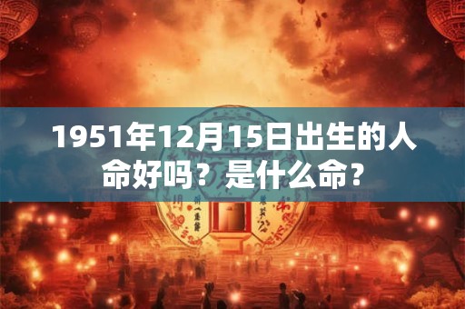 1951年12月15日出生的人命好吗？是什么命？
