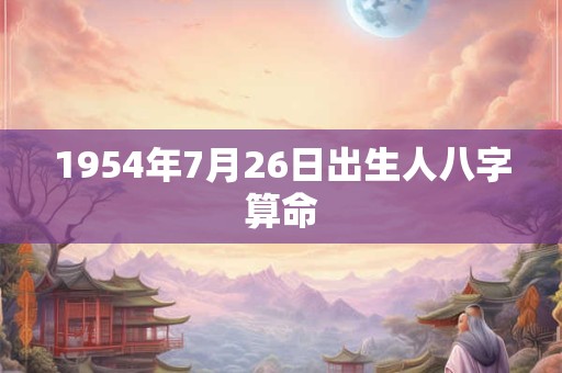1954年7月26日出生人八字算命