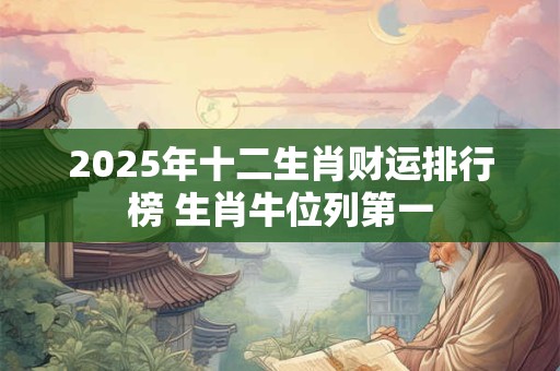 2026年十二生肖财运排行榜 生肖牛位列第一