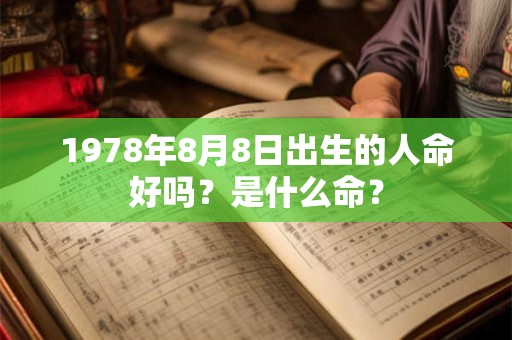 1978年8月8日出生的人命好吗？是什么命？