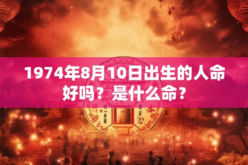 1974年8月10日出生的人命好吗？是什么命？