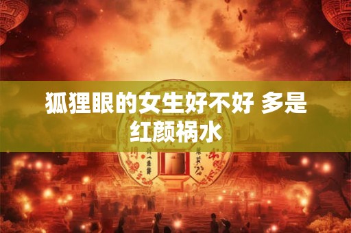 狐狸眼的女生好不好 多是红颜祸水