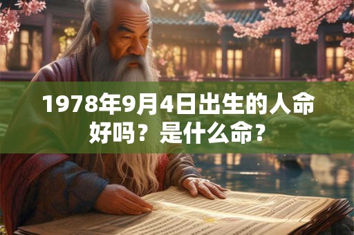 1978年9月4日出生的人命好吗？是什么命？