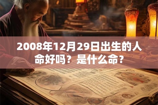 2008年12月29日出生的人命好吗？是什么命？