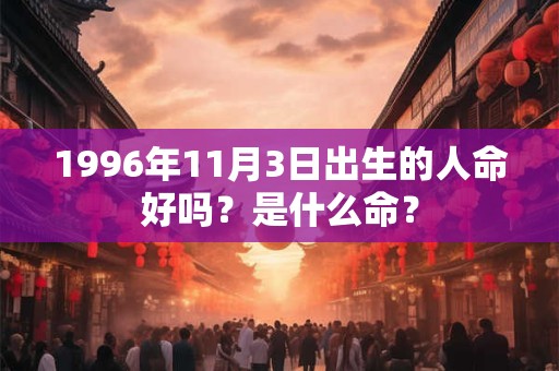 1996年11月3日出生的人命好吗？是什么命？