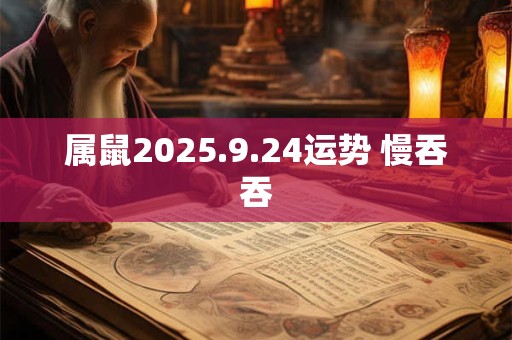 属鼠2025.9.24运势 慢吞吞