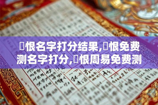 鄧恨名字打分结果,鄧恨免费测名字打分,鄧恨周易免费测名字打分
