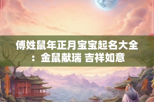 傅姓鼠年正月宝宝起名大全：金鼠献瑞 吉祥如意